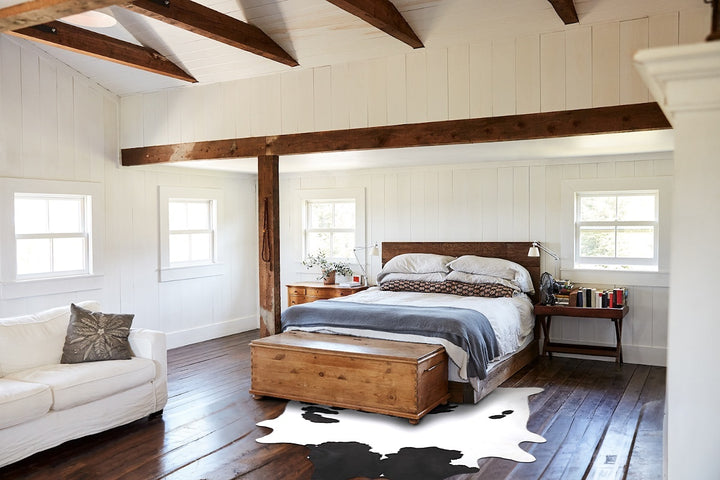 Black and White XX-Large Brazilian Cowhide Rug 8'7"H x 7'3"W #A47943 by Hudson Hides