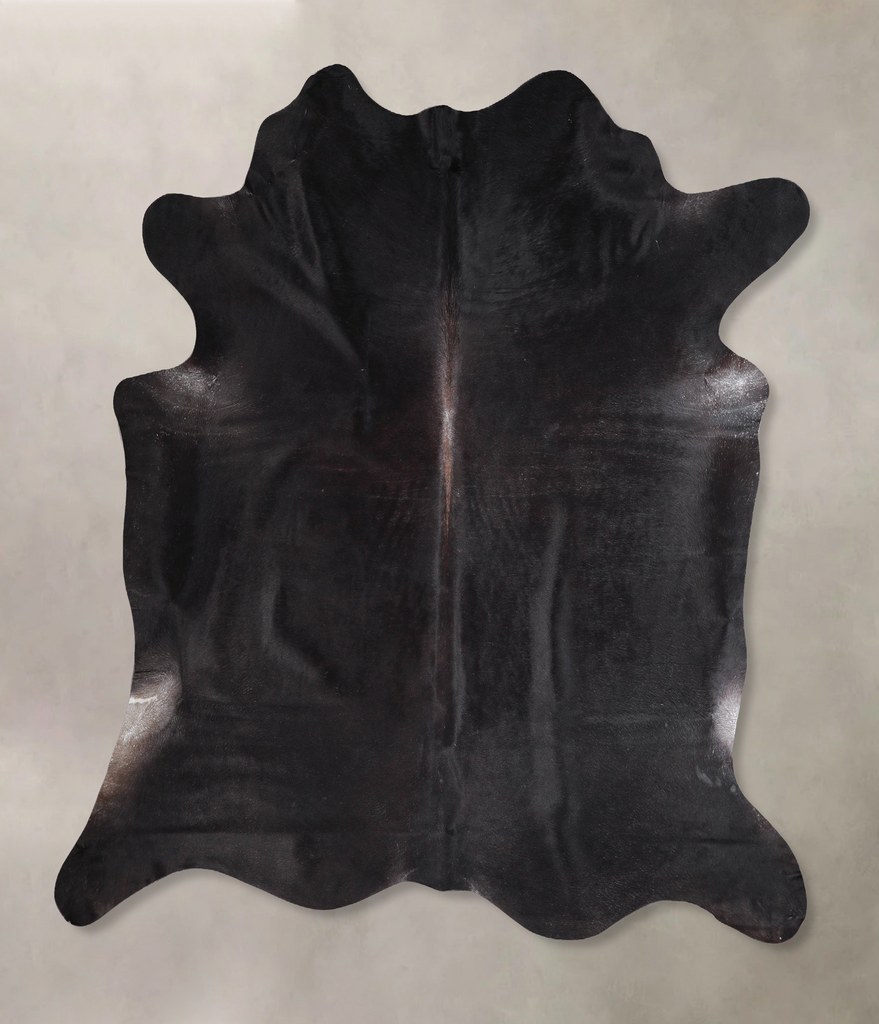 Solid Black XX-Large Brazilian Cowhide Rug 7'2"H x 7'1"W #A47947 by Hudson Hides