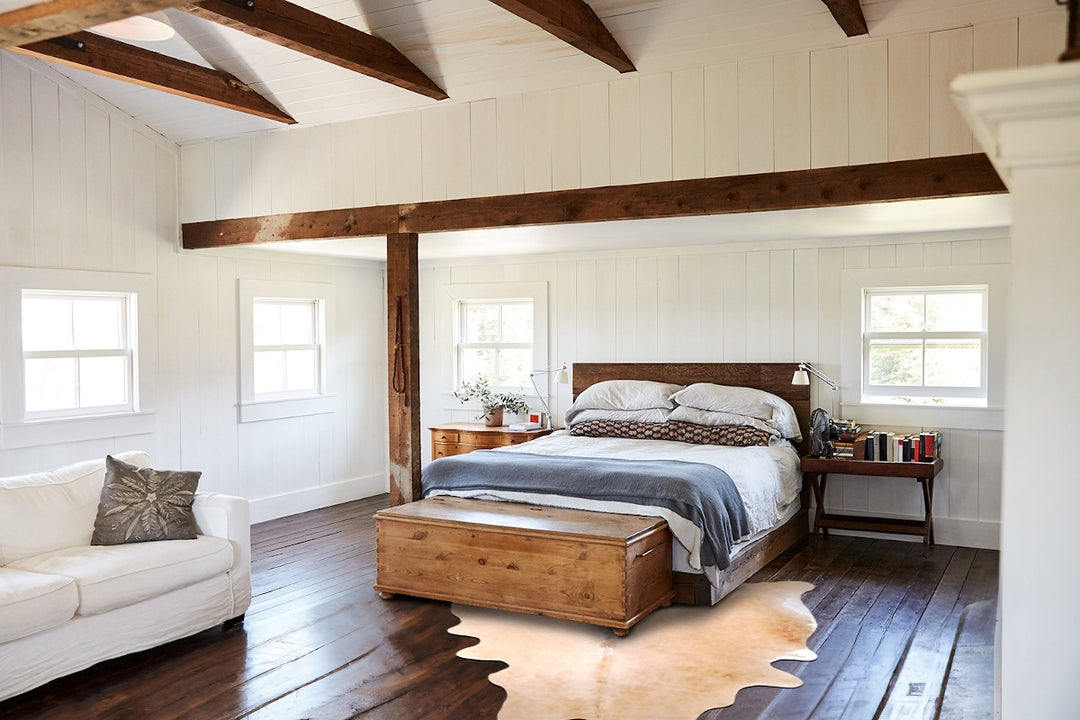 Beige X-Large Brazilian Cowhide Rug 7'4"H x 6'6"W #A47951 by Hudson Hi