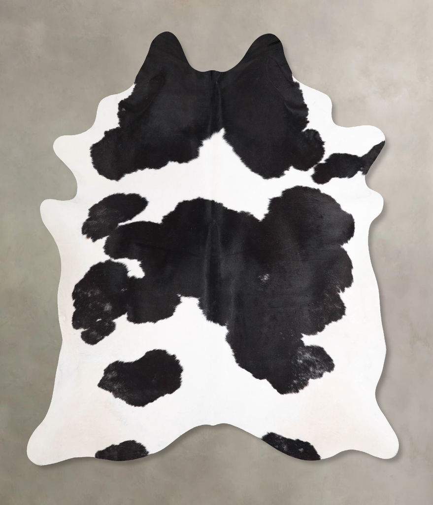 Black and White X-Large Brazilian Cowhide Rug 7'7"H x 6'4"W #A47956 by Hudson Hides