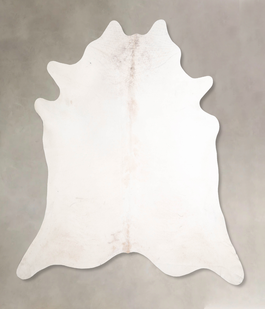 Ivory with Beige XX-Large Brazilian Cowhide Rug 8'1"H x 7'10"W #A47987 by Hudson Hides