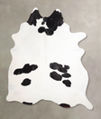 Black and White XX-Large Brazilian Cowhide Rug 8'1"H x 6'8"W #A47991 by Hudson Hides