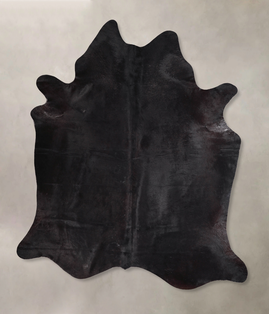 Solid Black X-Large Brazilian Cowhide Rug 7'6"H x 6'7"W #A48008 by Hudson Hides