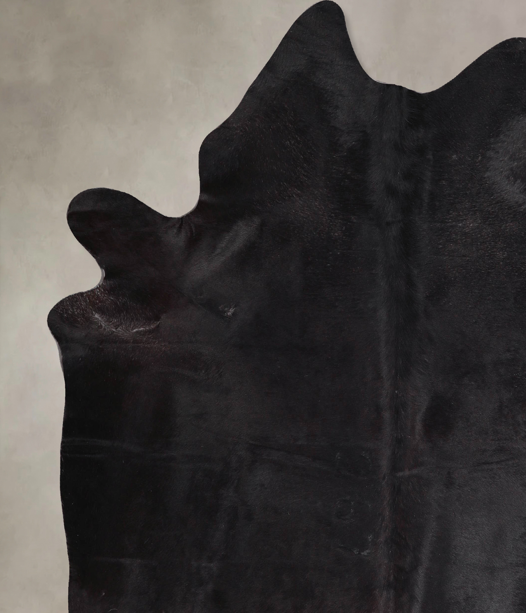 Solid Black X-Large Brazilian Cowhide Rug 7'6"H x 6'7"W #A48008 by Hud