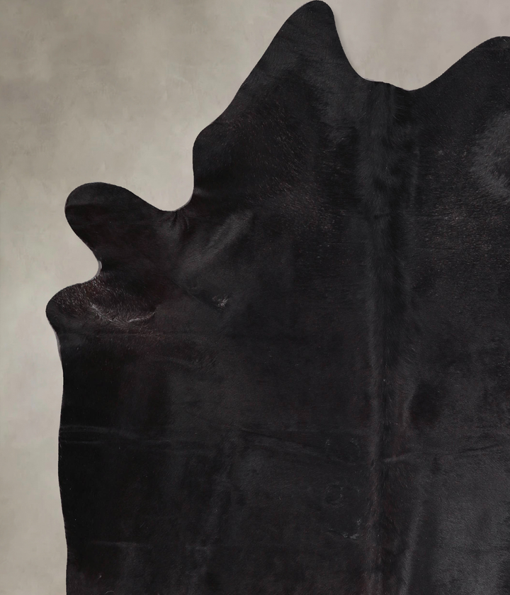 Solid Black X-Large Brazilian Cowhide Rug 7'6"H x 6'7"W #A48008 by Hudson Hides