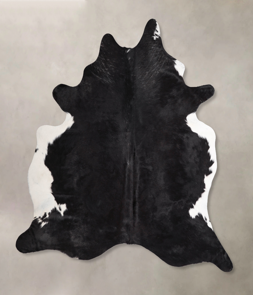 Black and White X-Large Brazilian Cowhide Rug 7'6"H x 6'6"W #A48023 by Hudson Hides