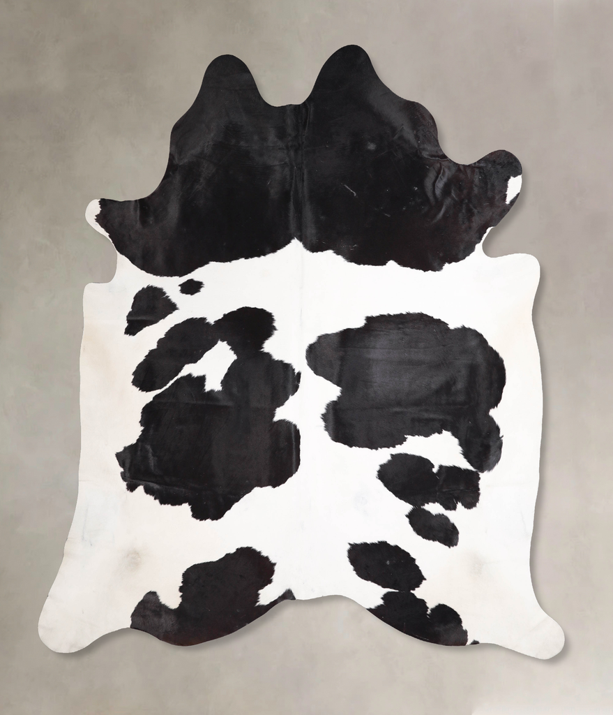 Black and White XX-Large Brazilian Cowhide Rug 7'7"H x 7'1"W #A48028 by Hudson Hides