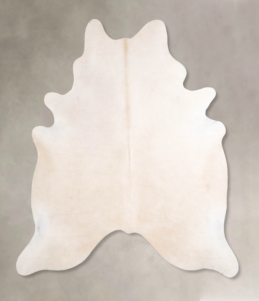 Ivory with Beige X-Large Brazilian Cowhide Rug 7'4"H x 6'7"W #A48037 by Hudson Hides