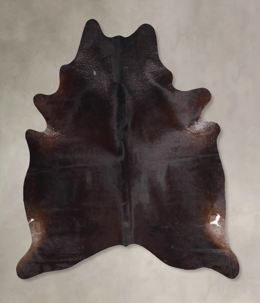 Solid Black X-Large Brazilian Cowhide Rug 7'2"H x 6'6"W #A48042 by Hudson Hides