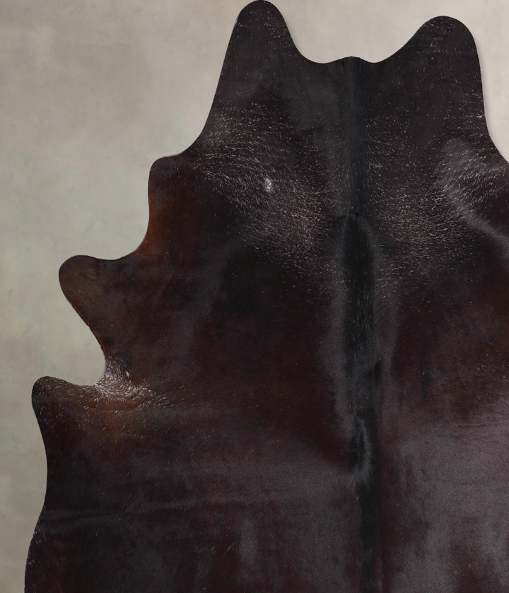Solid Black X-Large Brazilian Cowhide Rug 7'2"H x 6'6"W #A48042 by Hudson Hides