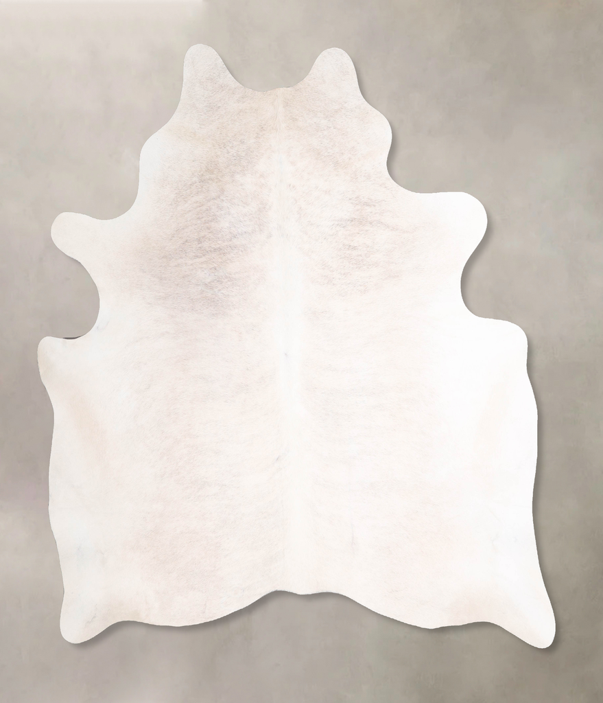 Ivory with Beige X-Large Brazilian Cowhide Rug 6'10"H x 6'6"W #A48043 by Hudson Hides