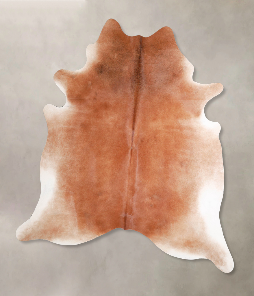 Solid Brown XX-Large Brazilian Cowhide Rug 7'7"H x 6'9"W #A48050 by Hudson Hides