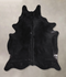 Solid Black XX-Large Brazilian Cowhide Rug 8'3