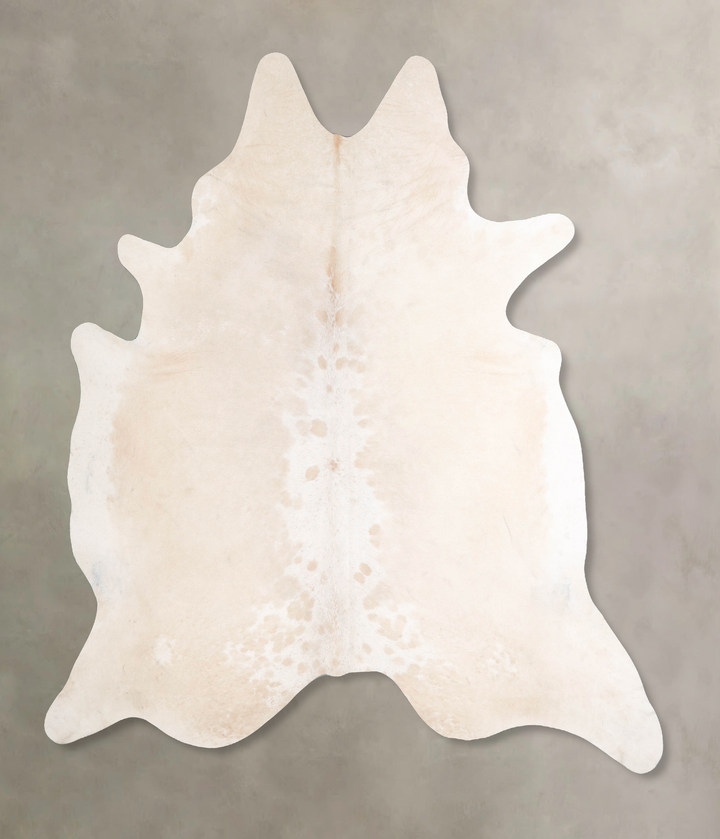 Beige and White XX-Large Brazilian Cowhide Rug 7'7"H x 7'0"W #A48082 by Hudson Hides