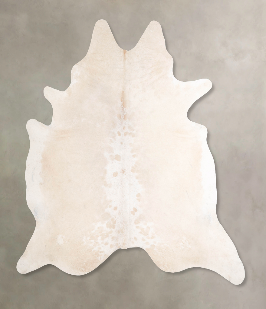 Beige and White XX-Large Brazilian Cowhide Rug 7'7"H x 7'0"W #A48082 by Hudson Hides