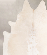 Beige and White XX-Large Brazilian Cowhide Rug 7'7"H x 7'0"W #A48082 by Hudson Hides