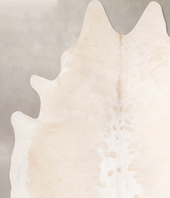 Beige and White XX-Large Brazilian Cowhide Rug 7'7"H x 7'0"W #A48082 by Hudson Hides