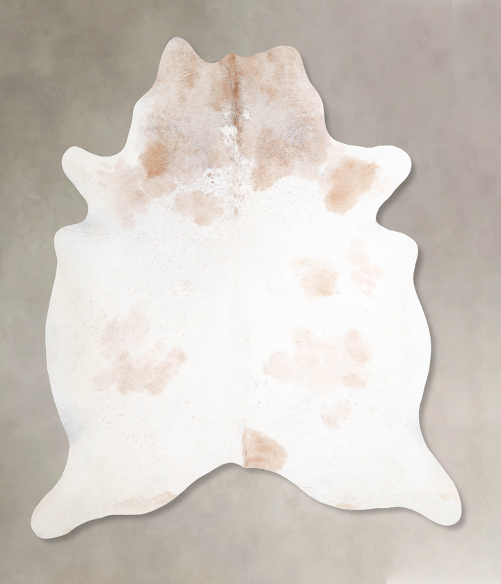 Beige and White XX-Large Brazilian Cowhide Rug 7'7"H x 6'8"W #A48085 by Hudson Hides