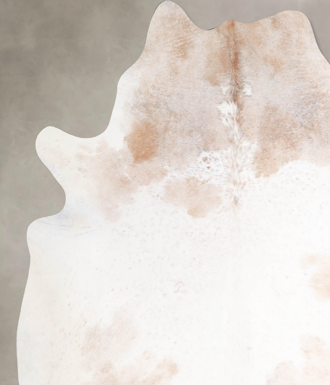 Beige and White XX-Large Brazilian Cowhide Rug 7'7"H x 6'8"W #A48085 b