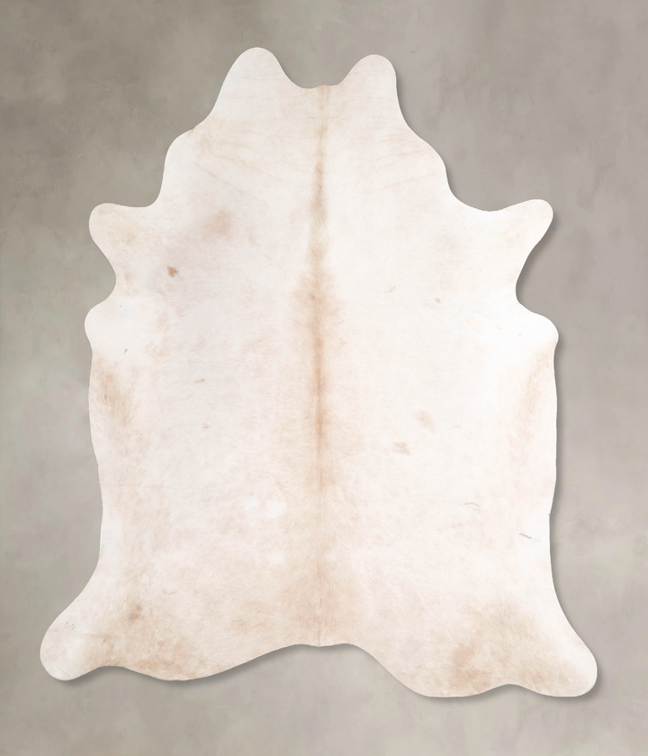 Ivory with Beige X-Large Brazilian Cowhide Rug 7'1"H x 6'5"W #A48091 by Hudson Hides