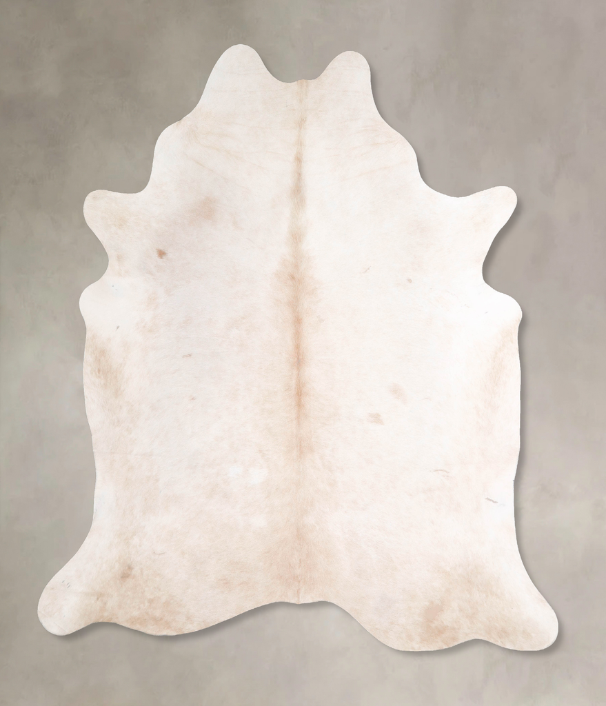 Ivory with Beige X-Large Brazilian Cowhide Rug 7'1"H x 6'5"W #A48091 by Hudson Hides