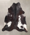 Chocolate and White Large Brazilian Cowhide Rug 6'1