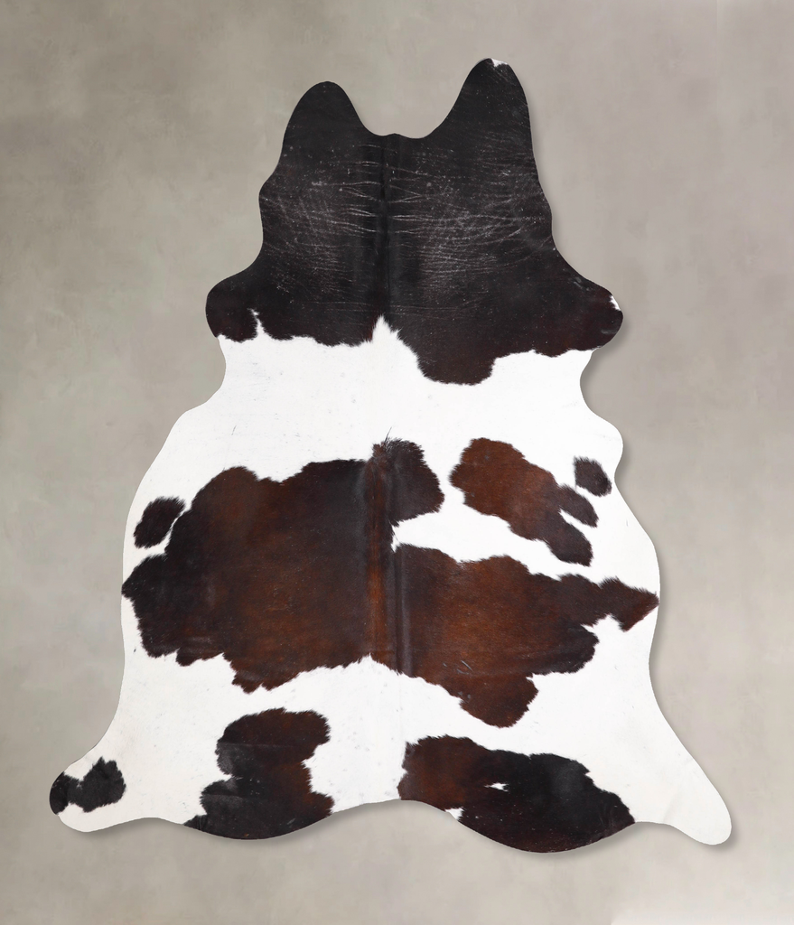 Chocolate and White X-Large Brazilian Cowhide Rug 7'6"H x 6'5"W #A48098 by Hudson Hides