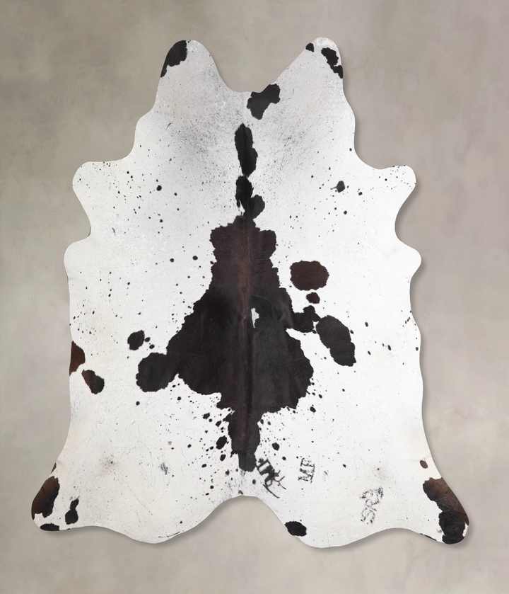 Black and White XX-Large Brazilian Cowhide Rug 7'2"H x 7'1"W #A48113 by Hudson Hides