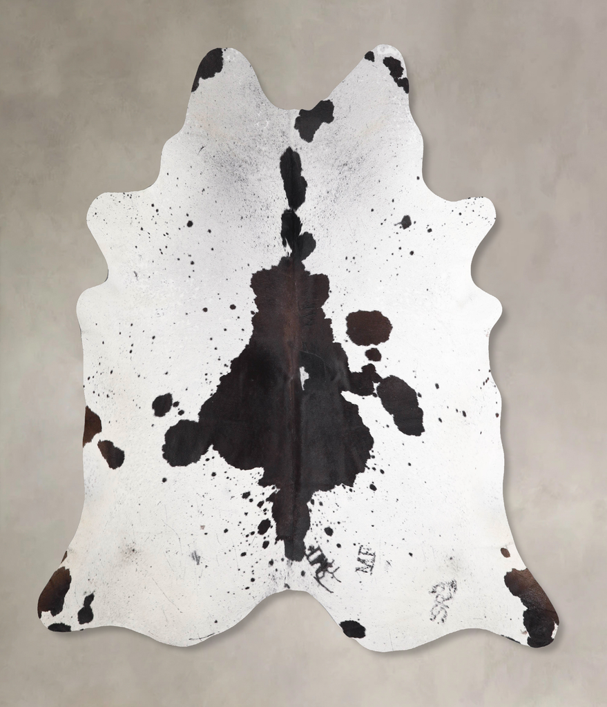 Black and White XX-Large Brazilian Cowhide Rug 7'2"H x 7'1"W #A48113 by Hudson Hides