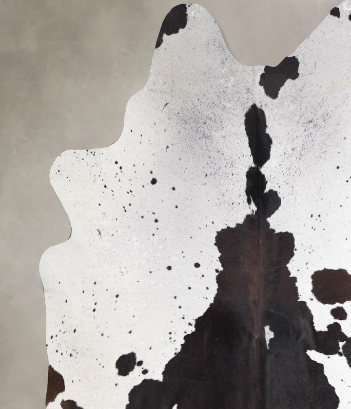 Black and White XX-Large Brazilian Cowhide Rug 7'2"H x 7'1"W #A48113 by Hudson Hides