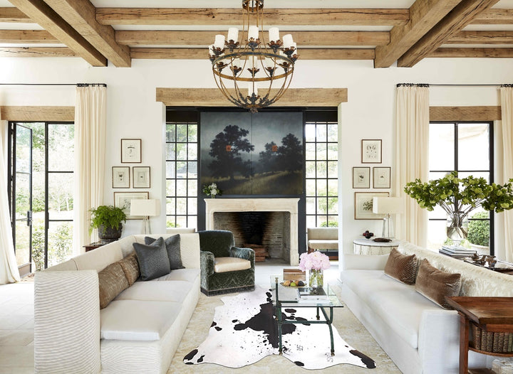 Black and White XX-Large Brazilian Cowhide Rug 7'2"H x 7'1"W #A48113 by Hudson Hides