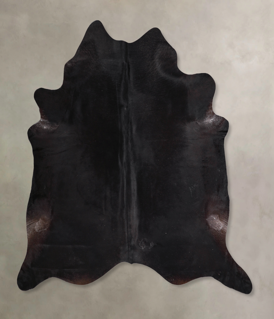 Solid Black XX-Large Brazilian Cowhide Rug 7'8"H x 7'6"W #A48116 by Hudson Hides