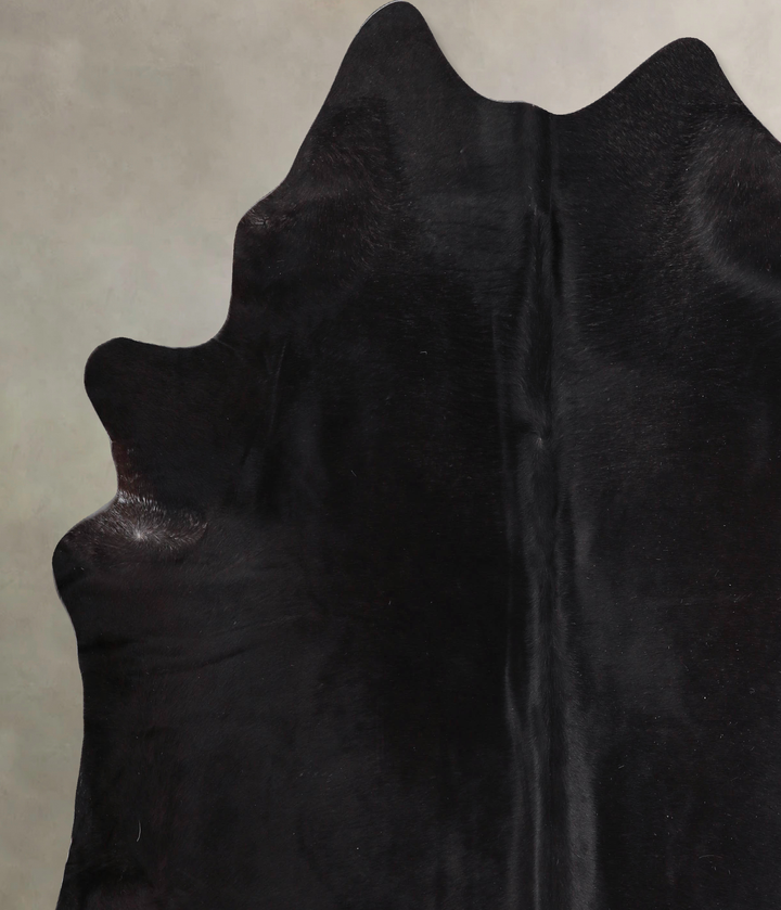 Solid Black XX-Large Brazilian Cowhide Rug 7'8"H x 7'6"W #A48116 by Hudson Hides
