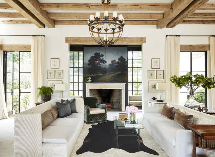 Solid Black XX-Large Brazilian Cowhide Rug 7'8"H x 7'6"W #A48116 by Hudson Hides