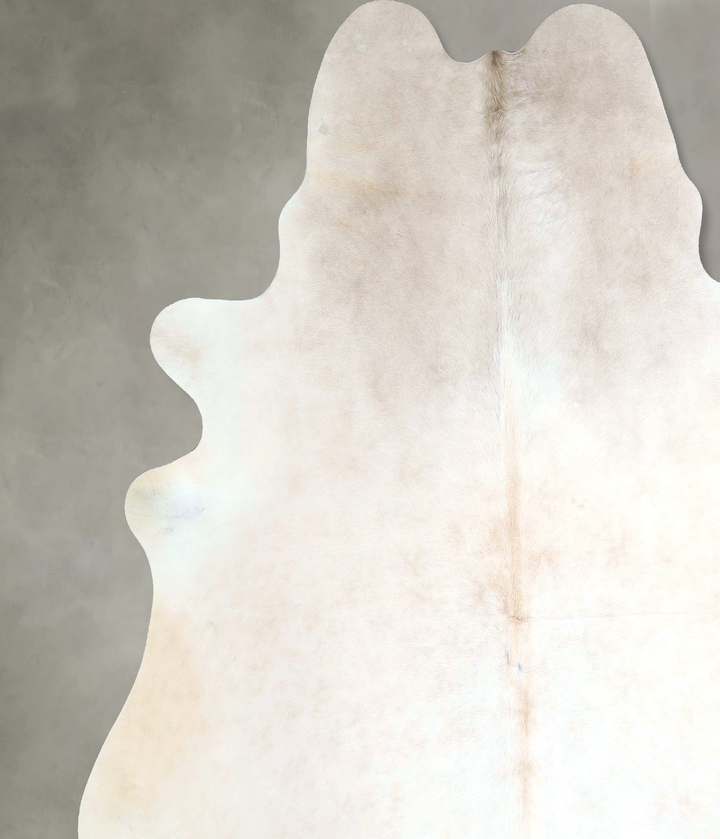 Ivory with Beige XX-Large Brazilian Cowhide Rug 7'9"H x 7'4"W #A48128 by Hudson Hides