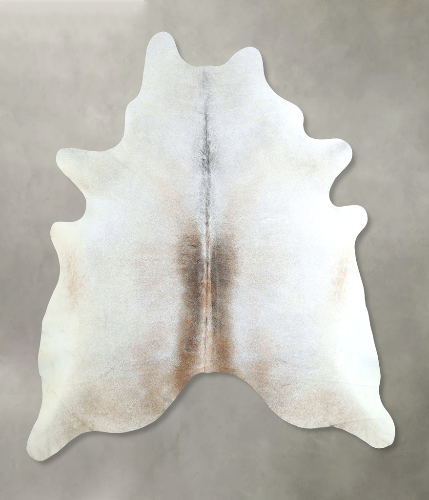 Grey with Beige X-Large Brazilian Cowhide Rug 7'6"H x 6'6"W #A48130 by Hudson Hides