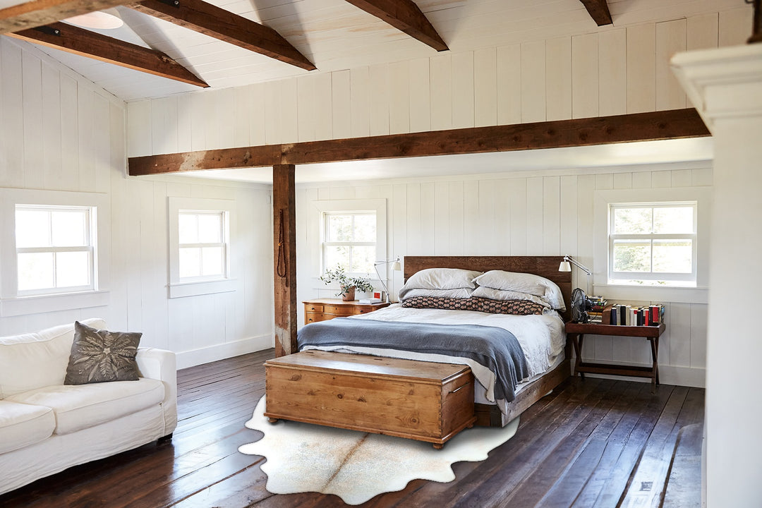 Grey with Beige XX-Large Brazilian Cowhide Rug 7'8"H x 6'8"W #A48131 b