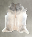 Grey with Beige X-Large Brazilian Cowhide Rug 6'11"H x 6'3"W #A48137 by Hudson Hides