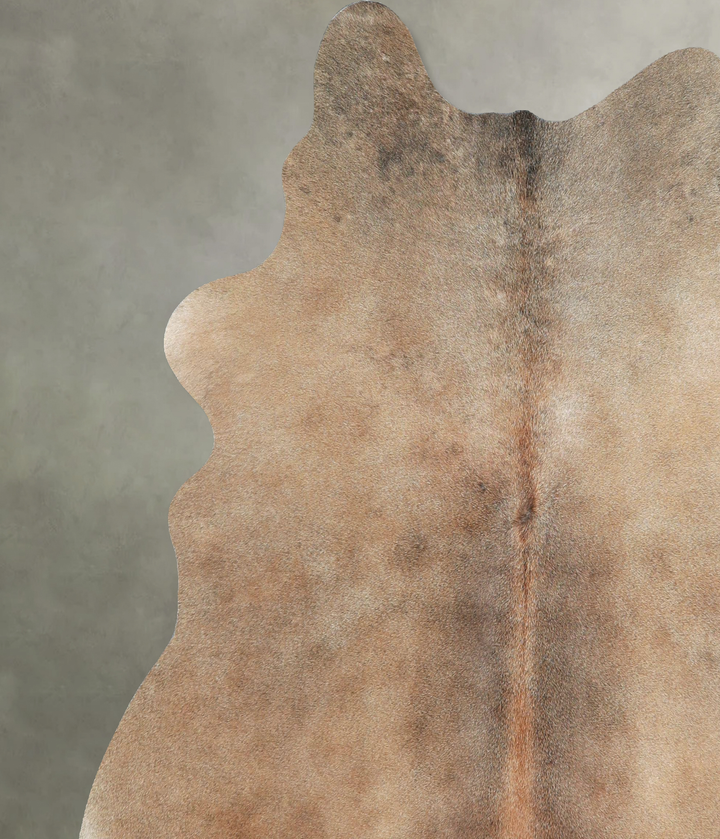 Grey with Beige Large Brazilian Cowhide Rug 6'6"H x 6'1"W #A48139 by Hudson Hides