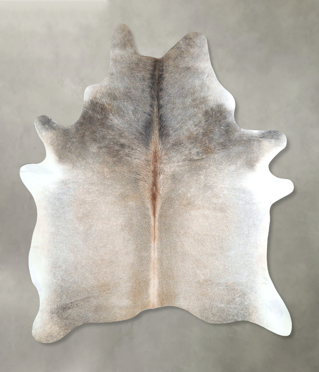 Grey with Beige Large Brazilian Cowhide Rug 6'10"H x 5'9"W #A48144 by 