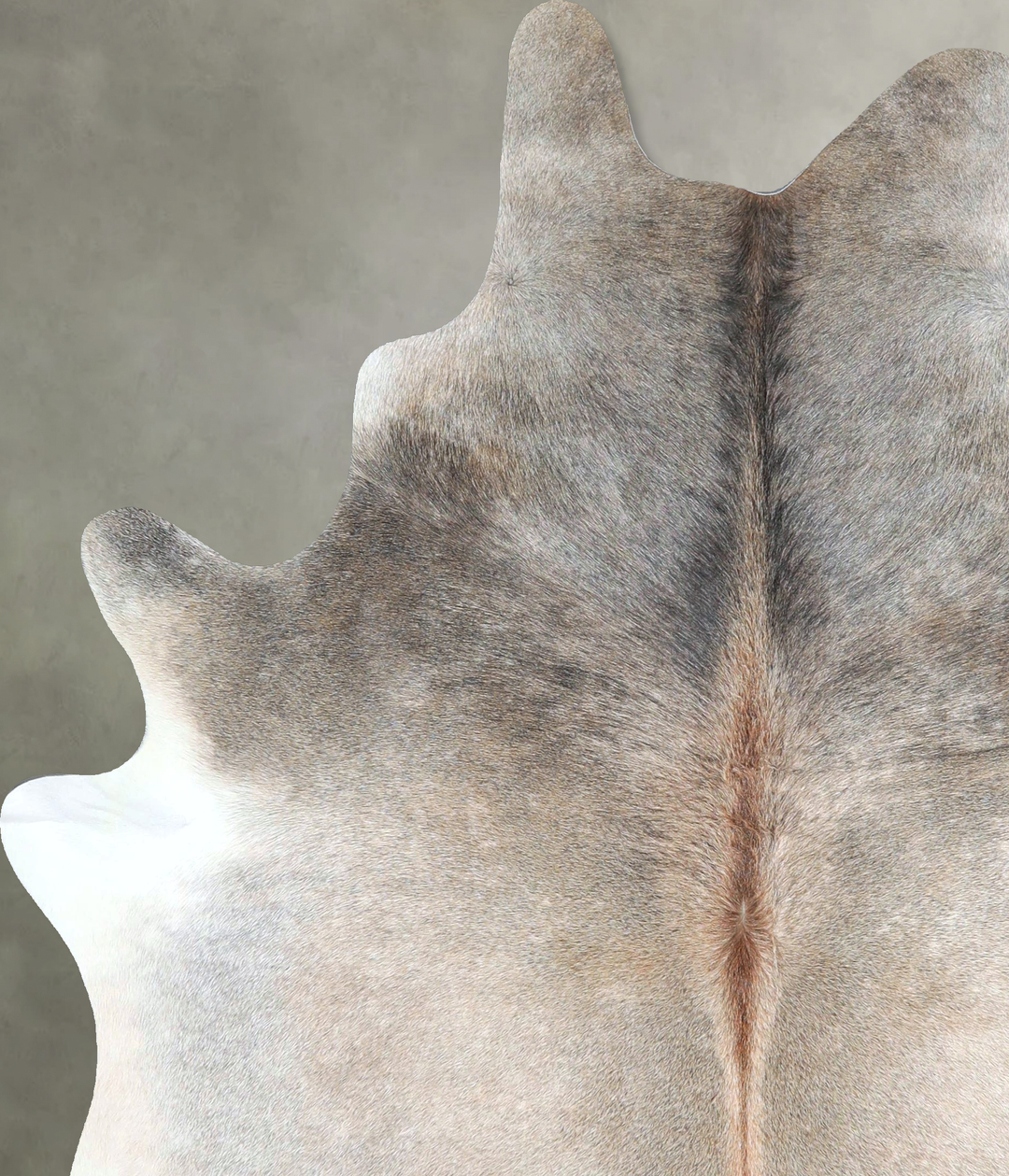 Grey with Beige Large Brazilian Cowhide Rug 6'10"H x 5'9"W #A48144 by 