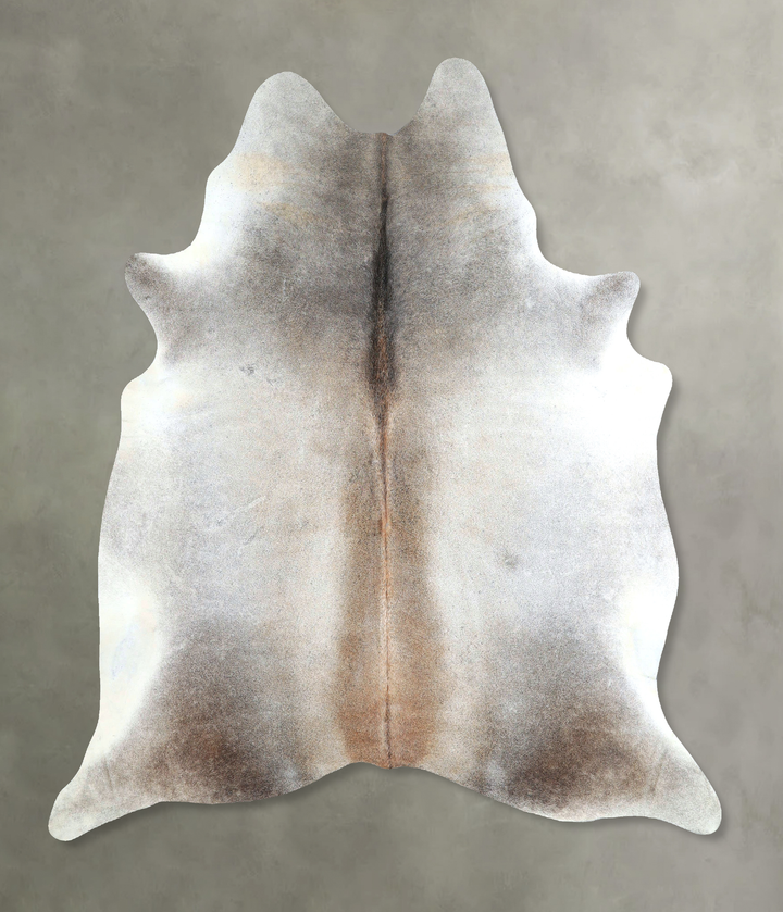 Grey with Beige Large Brazilian Cowhide Rug 6'7"H x 6'1"W #A48145 by Hudson Hides