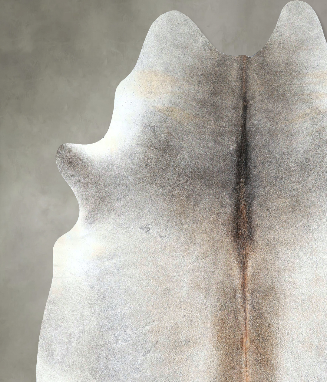 Grey with Beige Large Brazilian Cowhide Rug 6'7"H x 6'1"W #A48145 by H