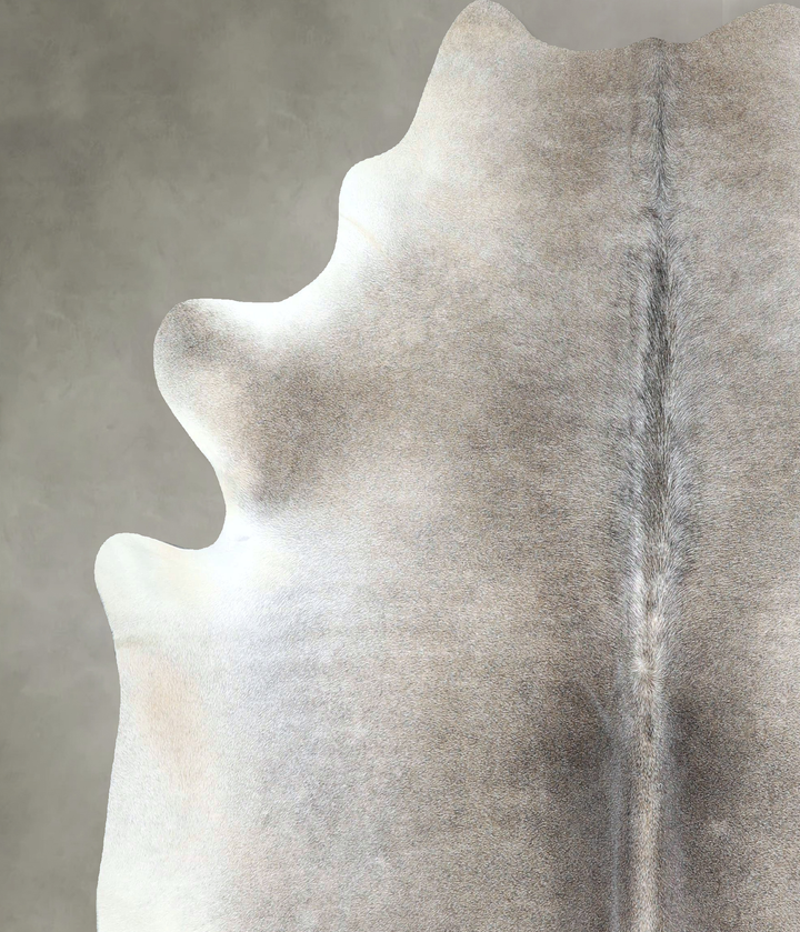 Grey with Beige X-Large Brazilian Cowhide Rug 6'8"H x 6'1"W #A48146 by Hudson Hides