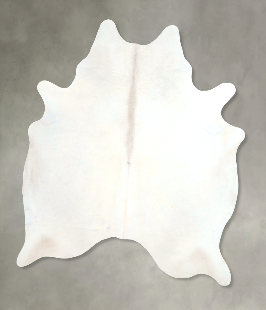 Ivory with Beige X-Large Brazilian Cowhide Rug 7'1"H x 5'11"W #A48168 by Hudson Hides