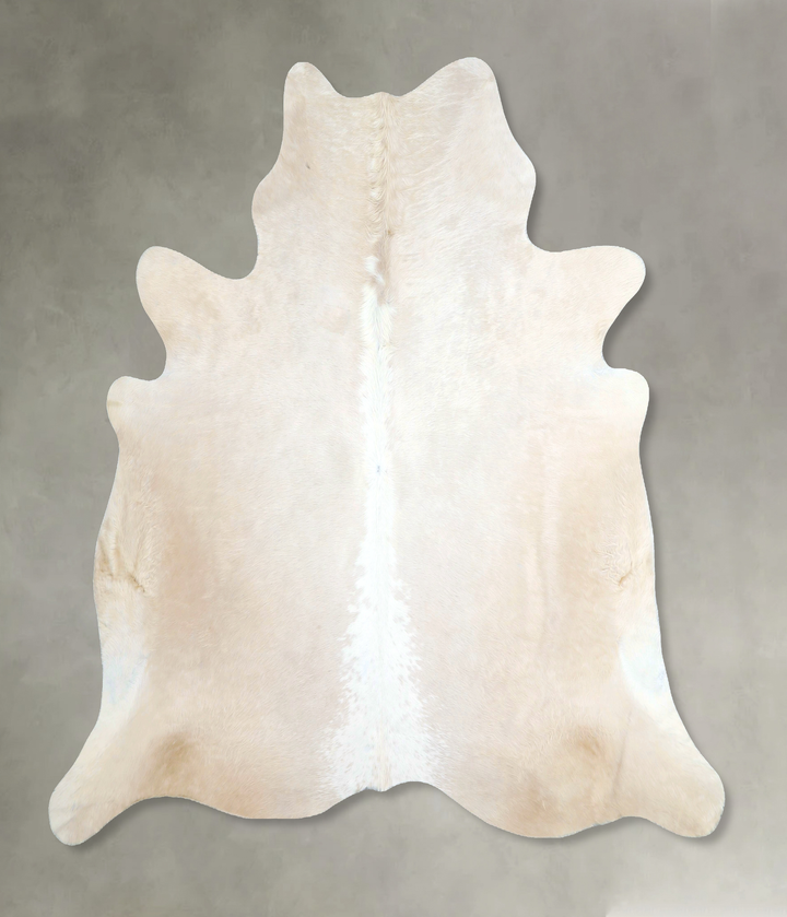 Ivory with Beige X-Large Brazilian Cowhide Rug 6'7"H x 6'9"W #A48169 by Hudson Hides