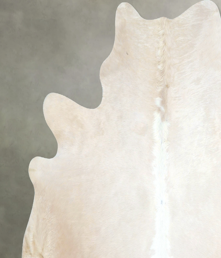 Ivory with Beige X-Large Brazilian Cowhide Rug 6'7"H x 6'9"W #A48169 by Hudson Hides