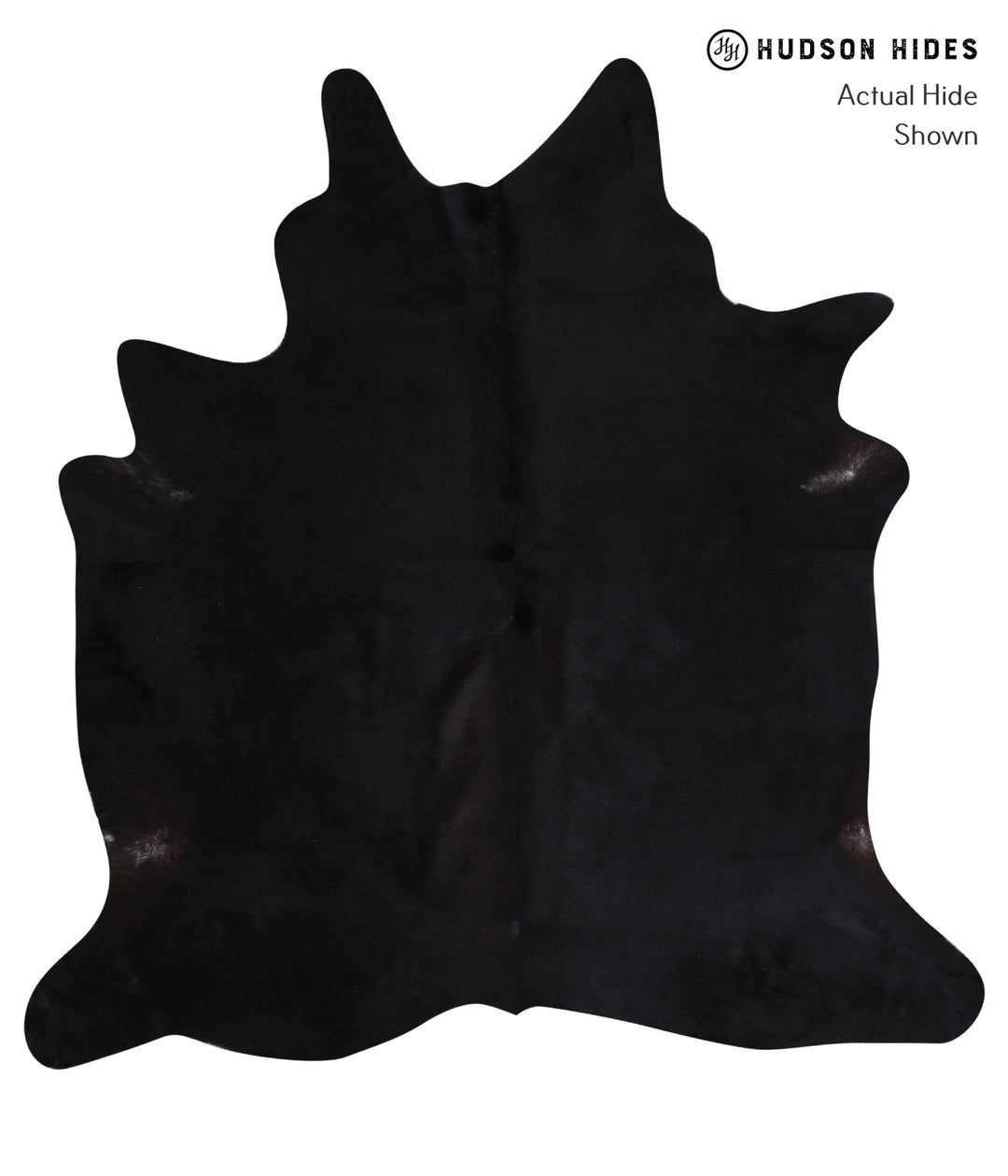 Solid Black X-Large Brazilian Cowhide Rug 6'5"H x 6'3"W #A4817 by Huds