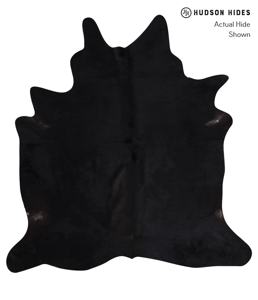 Solid Black X-Large Brazilian Cowhide Rug 6'5"H x 6'3"W #A4817 by Hudson Hides