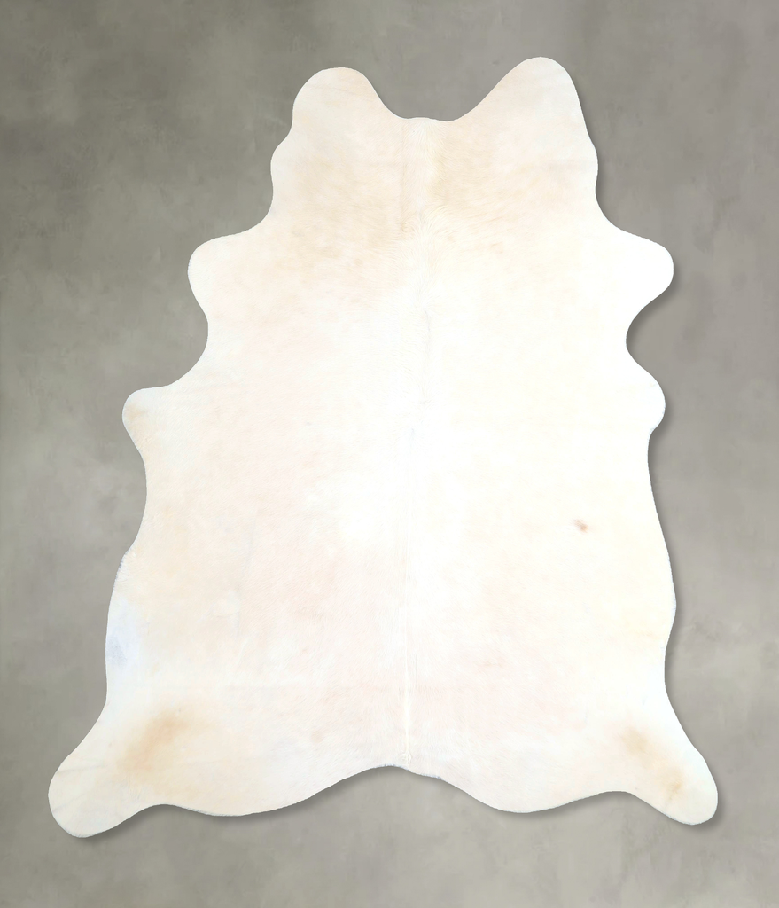 Ivory with Beige X-Large Brazilian Cowhide Rug 6'10"H x 6'2"W #A48172 by Hudson Hides